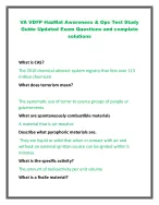 VA VDFP HazMat Awareness and Ops Test Study Guide Updated Exam ...
