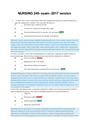 NURSING 240- exam -2017 version