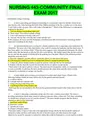 NURSING 443-COMMUNITY FINAL EXAM 2017