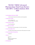 NR 565 / NR565 Advanced Pharmacology Final Exam Review-with 100% verified solutions 2024-2025