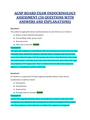 AGNP BOARD EXAM ENDOCRINOLOGY ASSESSMENT QUESTIONS WITH ANSWERS AND EXPLANATIONS