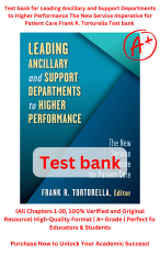 Leading Ancillary and Support Departments to Higher Performance The New Service Test bank