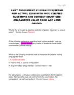LMRT ASSESSMENT #1 EXAM 2025| BRAND NEW ACTUAL EXAM