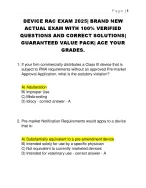 DEVICE RAC EXAM 2025| BRAND NEW  ACTUAL EXAM WITH 100% VERIFIED  QUESTIONS AND CORRECT SOLUTIONS|