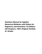 Solutions Manual for Applied Numerical Methods with Python for  Engineers and Scientists 1st Editio