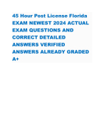 45 Hour Post License Florida  EXAM NEWEST 2024 ACTUAL  EXAMQUESTIONS AND  CORRECT DETAILED ANSWERS