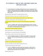 PN NURSING CARE OF THE CHILDREN 2020/ 2021  RETAKE GUIDE