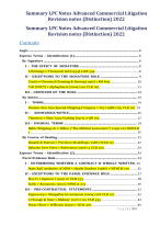 Summary LPC Notes Advanced Commercial Litigation  Revision notes (Distinction)2022 Summary LPC Note
