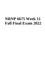 NRNP 6675 Week 11  Fall Final Exam 2022