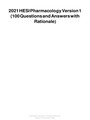2021_HESI_Pharmacology_Version_1_(100_Questions_and_Answers_with_Rationale)