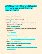 NUR 202 EXAM 1OB 2024/2025 100% VERIFIED ANSWERS
