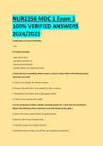 NUR2356 MDC 1 Exam 1 100% VERIFIED ANSWERS  2024/2025