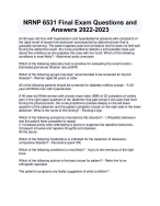 NRNP 6531 Final Exam Questions and  Answers 2022-2023