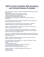NETA 2 Exam Complete 2024 Questions and A-Graded - DocMerit