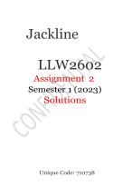 LLW2602	 Assignment  2 Semester 1 (2023) Solutions