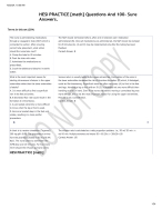 HESI PRACTICE -math- Questions And 100- Sure Answers.