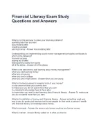 Financial Literacy Exam Questions and Answers - DocMerit
