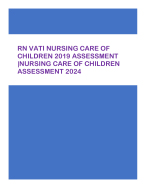RN VATI NURSING CARE OF  CHILDREN 2019 ASSESSMENT |NURSING CARE OF CHILDREN  ASSESSMENT 2024