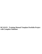 Hcas133 - Training Manual Template Portfolio Project With Complete 