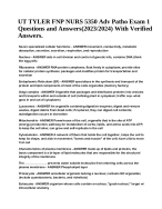 UT TYLER FNP NURS 5350 Adv Patho Exam 1 Questions and Answers(2023/2024) With Verified Answers.