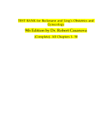 TEST BANK for Beckmann and Ling’s Obstetrics and Gynecology, 9th Edition by Dr. Robert Casanova