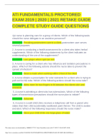 ATI FUNDAMENTALS PROCTORED  EXAM 2019 | 2020 | 2021 RETAKE GUIDE COMPLETE STUDY GUIDE QUESTIONS