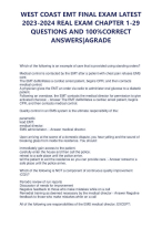 WEST COAST EMT FINAL EXAM LATEST  2023-2024 REAL