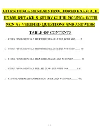 ATI RN FUNDAMENTALS PROCTORED EXAM A, B, EXAM, RETAKE & STUDY GUIDE 2023 2024 WITH NGN A+ VERIFIED