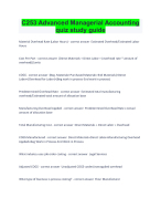 C253 Advanced Managerial Accounting quiz study guide