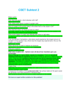 CSET Subtest 2 questions and answers Graded A+ complete solution 2026/2027