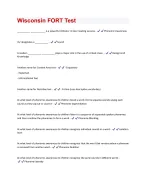 Wisconsin FORT Test 2024/2025 Questions and Answers with complete ...