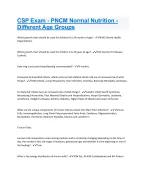 CSP Exam - PNCM Normal Nutrition - Different Age Groups questions with ...