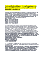 (Solution) Bates: infancy through adolescence,