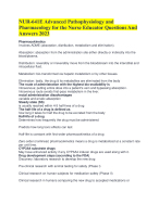 NUR-641E Advanced Pathophysiology and Pharmacology for the Nurse Educator