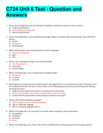C724 Unit 6 Test - Question and Answers