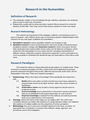 Understand Research for Humanity Students