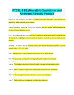 FTCE: ESE (NavaEd) Questions and Answers Already Passed