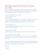 NCLEX EXAM -UPDATED QUESTIONS WITH VERIFIED SOLUTIONS
