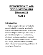 Introduction to Web Development & HTML (Advanced)