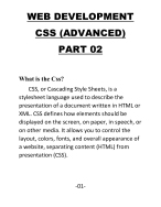 WEB DEVELOPMENT CSS (ADVANCED)