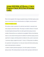 Actual 2025/2026 AP Physics 1 Unit 6 Progress Check MCQ Part B Scoring ...
