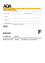 2025 AQA GCSE BIOLOGY 8461/2F PAPER 2 FOUNDATION TIER QUESTION PAPER + MARK SCHEME
