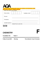 2025 AQA GCSE CHEMISTRY 8462/2F PAPER 2 FOUNDATION TIER QUESTION PAPER + MARK SCHEME