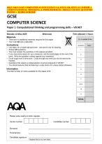 2025 AQA GCSE COMPUTER SCIENCE 8525/1A, 8525/1B, 8525/1CPAPER 1 COMPUTATIONAL THINKING & PROGRAMMIN
