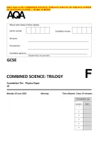 2025 AQA GCSE COMBINED SCIENCE: TRILOGY 8464/P/2F PHYSICS PAPER 2F QUESTION PAPER + MARK SCHEME