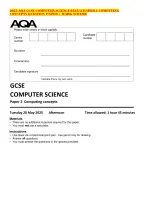2025 AQA GCSE COMPUTER SCIENCE 8525/2 PAPER 2 COMPUTING CONCEPTS QUESTION PAPER + MARK SCHEME