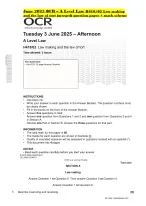 June 2025 OCR –A Level Law H418/02 Law making and the law of tort (merged) question paper + mark sc