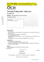 May 2025 OCR –A Level Law H418/01 The legal system and criminal law (merged) question paper + mark