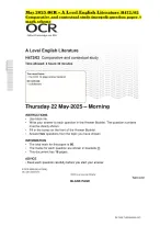 May 2025 OCR –A Level English Literature H472/02 Comparative and contextual study (merged) question