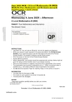 June 2025 OCR –A Level Mathematics B (MEI) H640/01 Pure Mathematics and Mechanics (merged) question